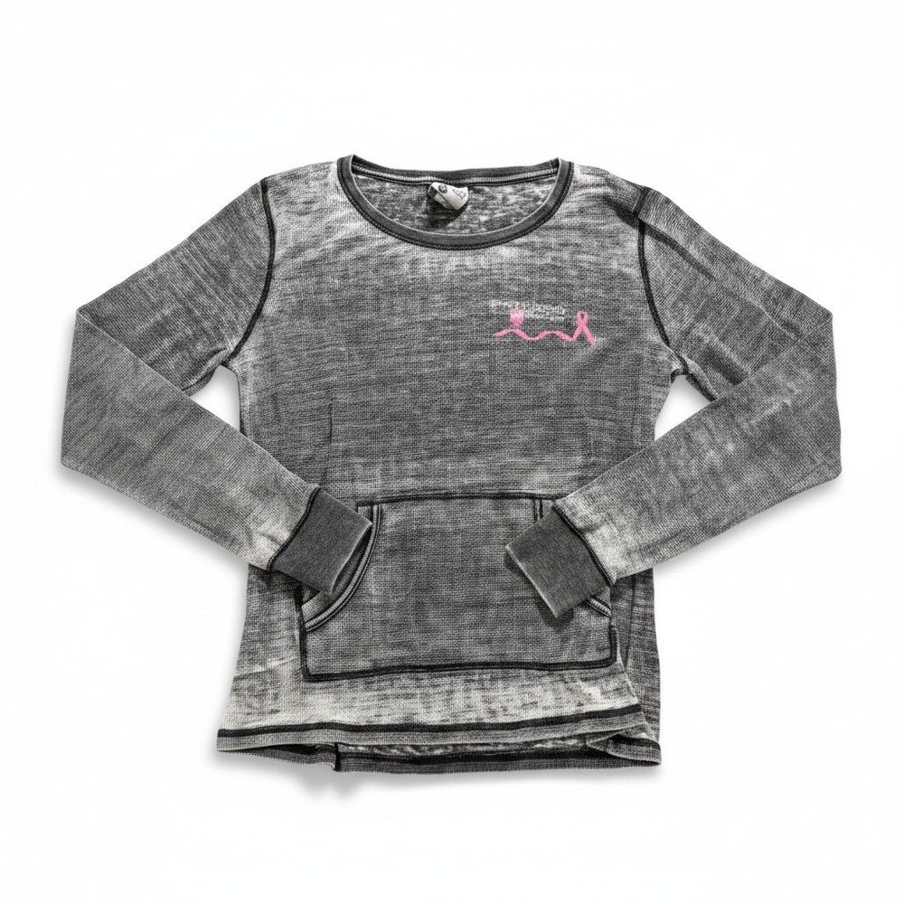 Zen by J. America Womens XXL Gray Thermal Hoodie‎ Shirt Casual Vintage